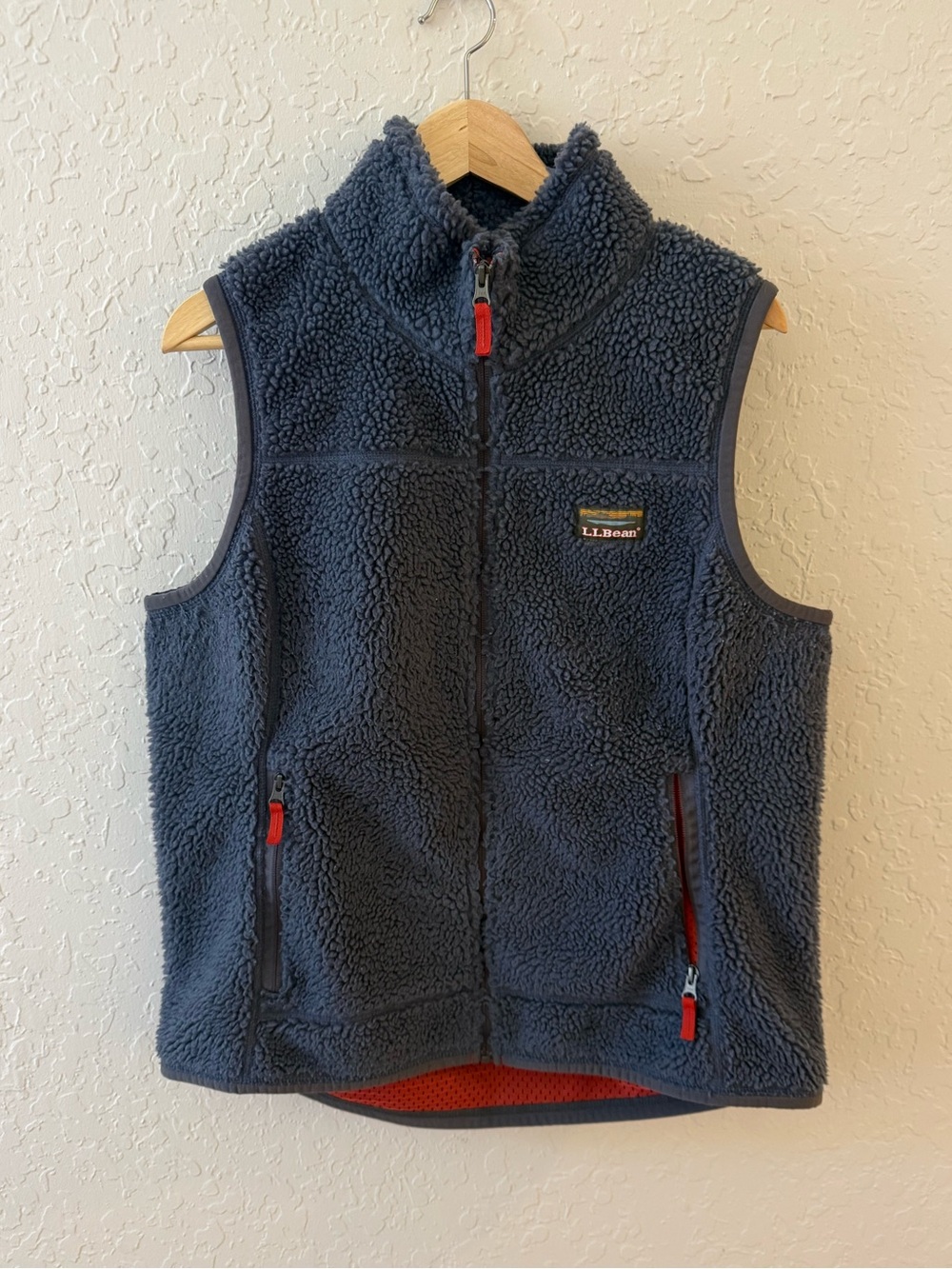 L.L. Bean Women’s Navy Sherpa Fleece Vest Size Large